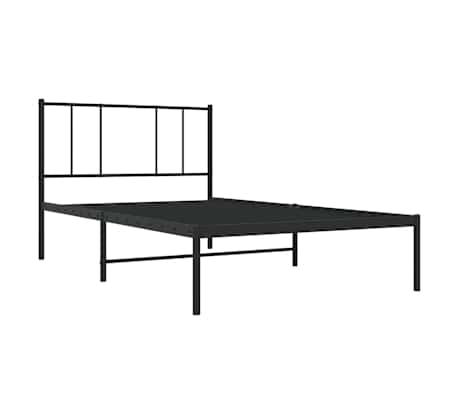 vidaXL Bettgestell mit Kopfteil Metall Schwarz 80x200 cm