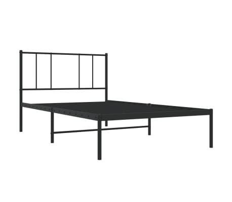 vidaXL Metal Bed Frame without Mattress with Headboard Black 100x200cm