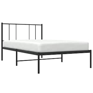 Kovový rám postele s čelem černý 100 x 200 cm - obrázek 5