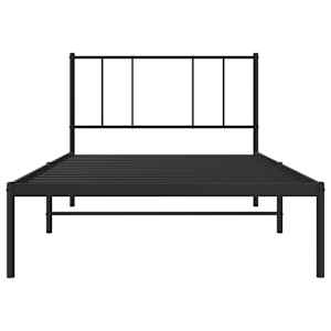 Kovový rám postele s čelem černý 100 x 200 cm - obrázek 6
