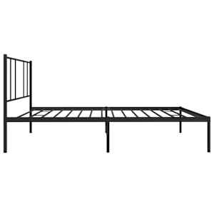 Kovový rám postele s čelem černý 100 x 200 cm - obrázek 7