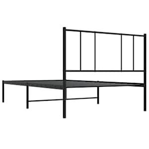 Kovový rám postele s čelem černý 100 x 200 cm - obrázek 8