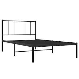 vidaXL Metal Bed Frame without Mattress with Headboard Black 100x200cm