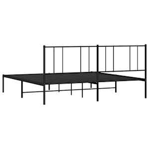 Kovový rám postele s čelem černý 200 x 200 cm - obrázek 8