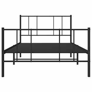 Kovový rám postele s hlavovým a nožním čelem černý 75 x 190 cm - obrázek 6