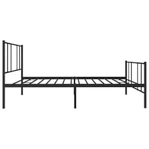 Kovový rám postele s hlavovým a nožním čelem černý 90 x 190 cm - obrázek 7