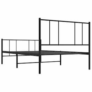 Kovový rám postele s hlavovým a nožním čelem černý 90 x 190 cm - obrázek 8