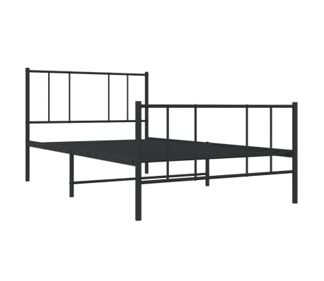 vidaXL Bedframe met hoofd- en voeteneinde metaal zwart 90x200 cm