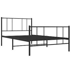 vidaXL Bedframe met hoofd- en voeteneinde metaal zwart 90x200 cm