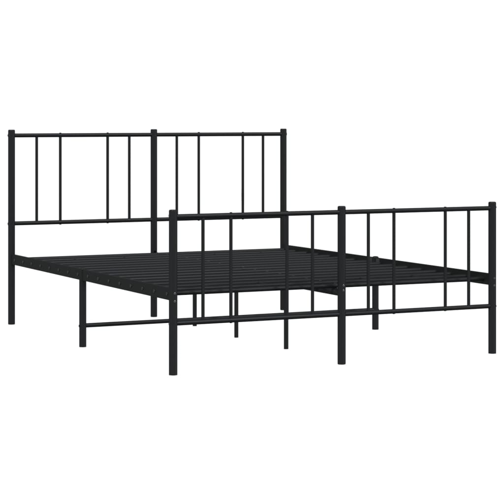 vidaXL Bedframe met hoofd- en voeteneinde metaal zwart 120x190 cm afbeelding