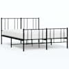 vidaXL metallist voodiraam peatsi ja jalutsiga, must, 135 x 190 cm