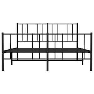 Kovový rám postele s hlavovým a nožním čelem černý 135 x 190 cm - obrázek 6