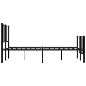 Kovový rám postele s hlavovým a nožním čelem černý 135 x 190 cm - obrázek 7