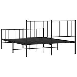 Kovový rám postele s hlavovým a nožním čelem černý 135 x 190 cm - obrázek 8