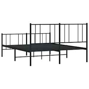 Kovový rám postele s hlavovým a nožním čelem černý 150 x 200 cm - obrázek 8