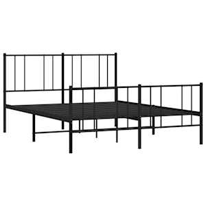 Kovový rám postele bez matrace s nožním čelem černý 160x200 cm - obrázek 3