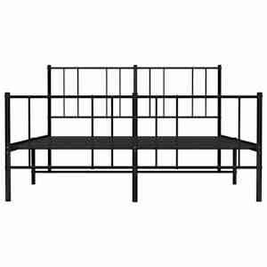 Kovový rám postele bez matrace s nožním čelem černý 160x200 cm - obrázek 6