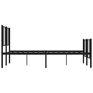 Kovový rám postele bez matrace s nožním čelem černý 160x200 cm - obrázek 7