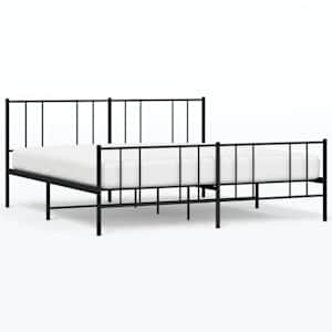 Kovový rám postele bez matrace s nožním čelem černý 180x200 cm - obrázek 2