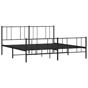 Kovový rám postele bez matrace s nožním čelem černý 180x200 cm - obrázek 3