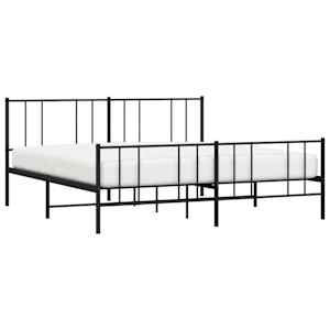 Kovový rám postele bez matrace s nožním čelem černý 180x200 cm - obrázek 5