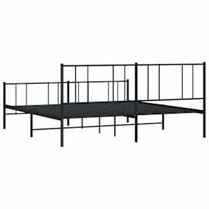 Kovový rám postele bez matrace s nožním čelem černý 180x200 cm - obrázek 8