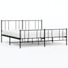 vidaXL metallist voodiraam peatsi ja jalutsiga, must, 193x203 cm
