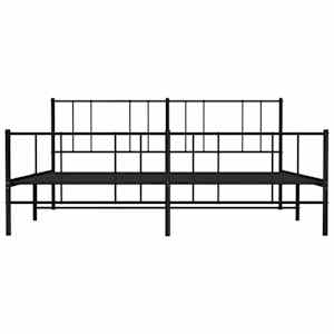 Kovový rám postele s hlavovým a nožním čelem černý 200 x 200 cm - obrázek 6