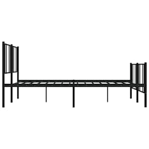 Kovový rám postele s hlavovým a nožním čelem černý 200 x 200 cm - obrázek 7