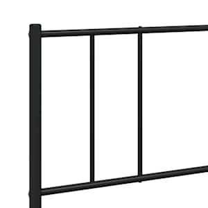 Kovový rám postele s hlavovým a nožním čelem černý 200 x 200 cm - obrázek 9