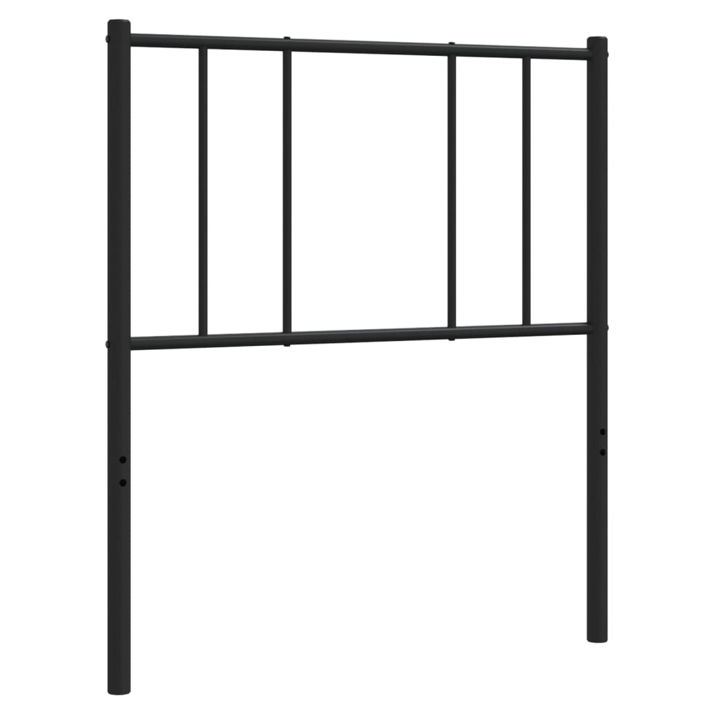 Tăblie de pat metalică, negru, 80 cm
