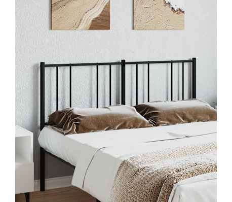 vidaXL Tăblie de pat metalică, negru, 140 cm