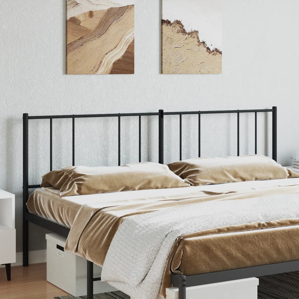 vidaXL Hoofdbord metaal zwart 193 cm afbeelding