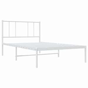 Kovový rám postele s čelem bílý 90 x 200 cm - obrázek 3