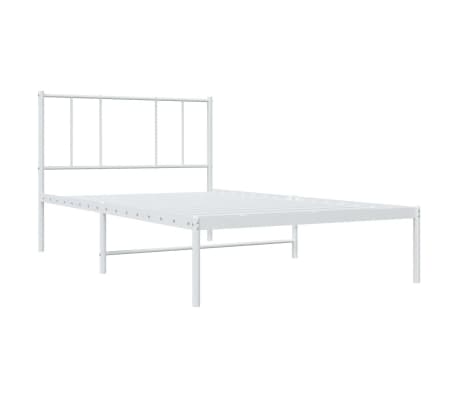 vidaXL Metallinen s&auml;ngynrunko p&auml;&auml;dyll&auml; valkoinen 100x190 cm