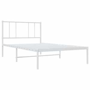 Kovový rám postele s čelem bílý 107 x 203 cm - obrázek 3