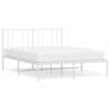 vidaXL metallist voodiraam peatsiga, valge, 120 x 200 cm