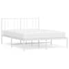 vidaXL metallist voodiraam peatsiga, valge, 140x200 cm