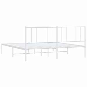 Kovový rám postele s čelem bílý 183 x 213 cm - obrázek 8