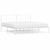 vidaXL metallist voodiraam peatsiga, valge, 200x200 cm