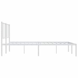 Kovový rám postele s čelem bílý 200 x 200 cm - obrázek 7