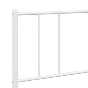 Kovový rám postele s čelem bílý 200 x 200 cm - obrázek 9