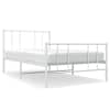 vidaXL metallist voodiraam peatsi ja jalutsiga, valge, 80 x 200 cm
