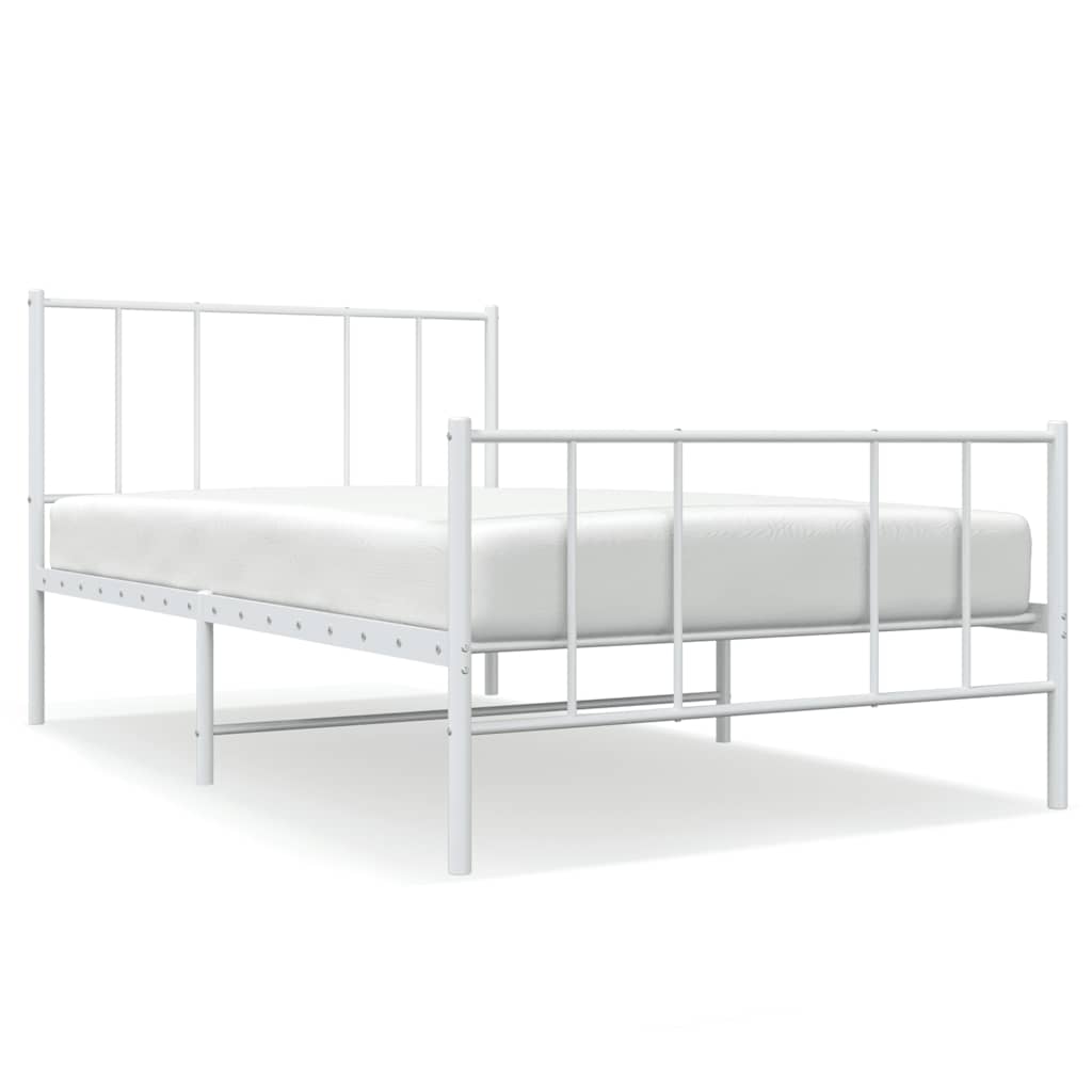VidaXL Bedframe Met Hoofd- En Voeteneinde Metaal Wit 80x200 Cm