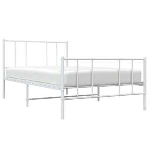 Kovový rám postele s hlavovým a nožním čelem bílý 80 x 200 cm - obrázek 5
