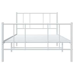 Kovový rám postele s hlavovým a nožním čelem bílý 80 x 200 cm - obrázek 6