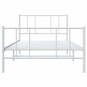 Kovový rám postele s hlavovým a nožním čelem bílý 90 x 200 cm - obrázek 6