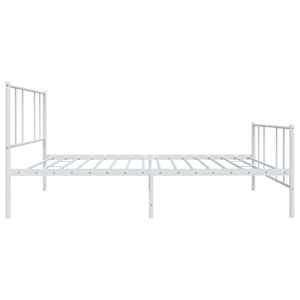 Kovový rám postele s hlavovým a nožním čelem bílý 90 x 200 cm - obrázek 7