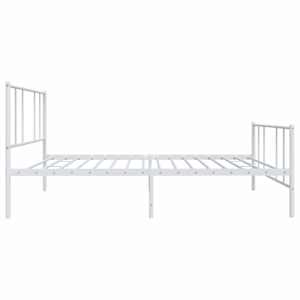 Kovový rám postele s hlavovým a nožním čelem bílý 107 x 203 cm - obrázek 7