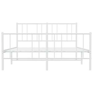 Kovový rám postele s hlavovým a nožním čelem bílý 120 x 190 cm - obrázek 6